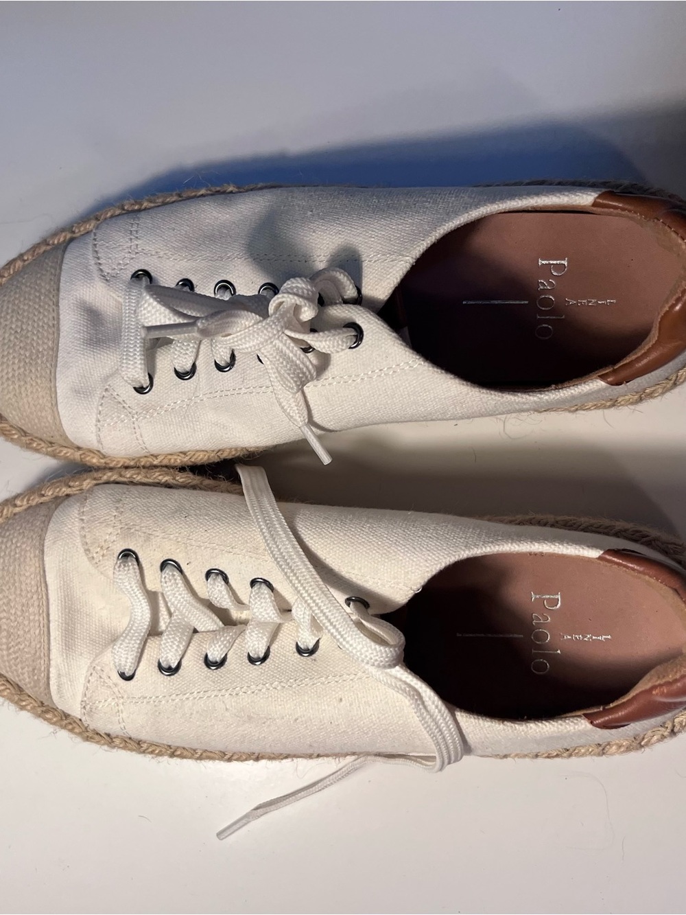 Linea Paolo Espadrilles Platform Sneakers Canvas and Leather Lace Up Women’s 8M
